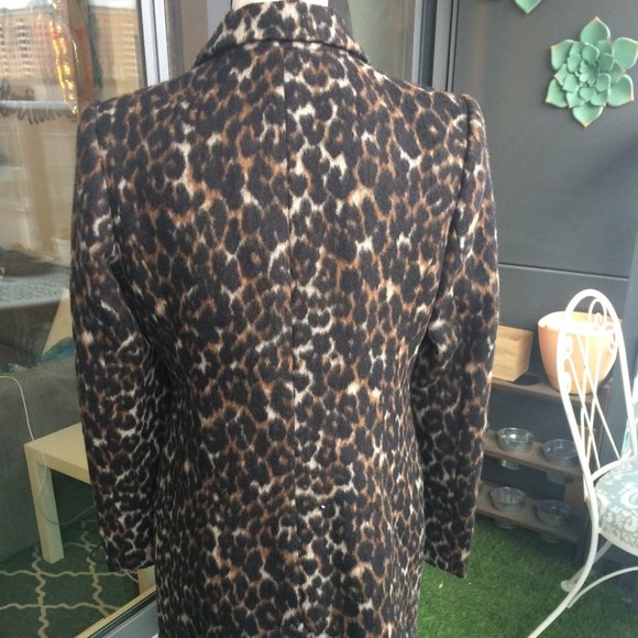 SOLD - Soft-Brushed Leopard-Print Coat - M - Picture 3 of 7